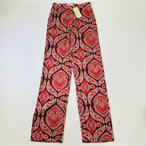 Mango NEW medallion print sateen pant Size 2 Dakota Chinoiserie